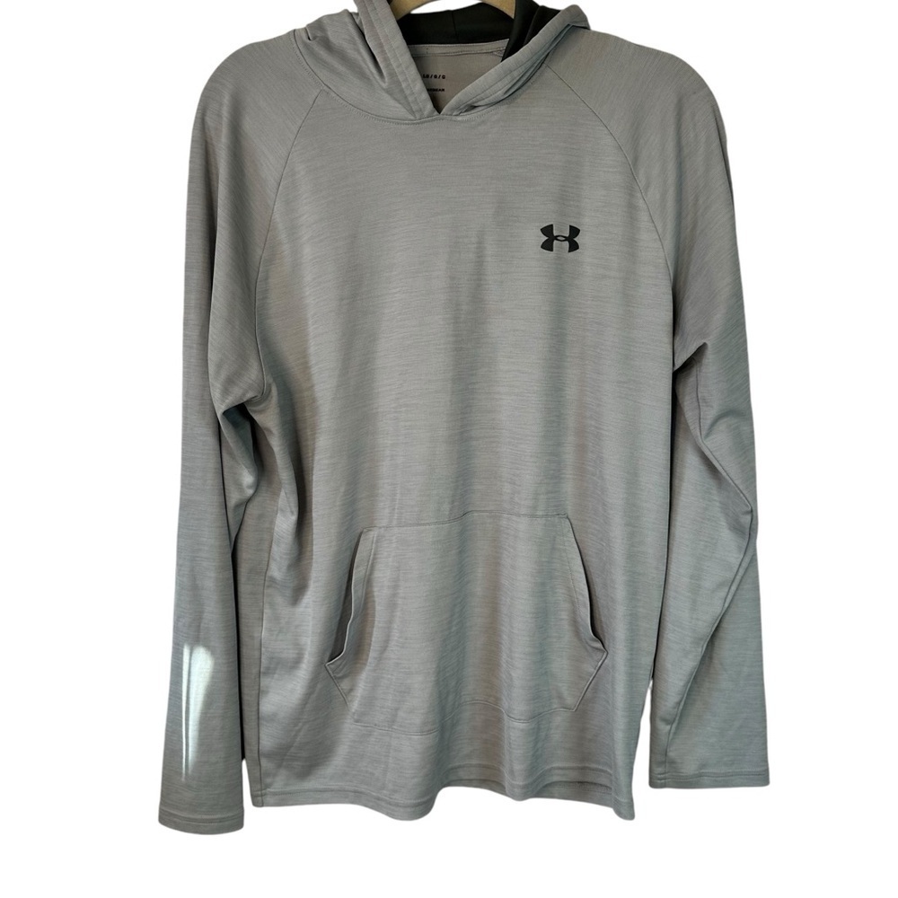 Under Armour Grey Pullover Sweater Size Large Grey Hooded Long Sleeved Casual